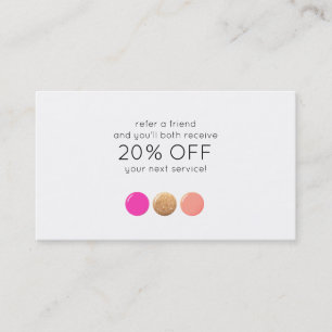Polish Nail Salon Manicurist Customer Referral Card