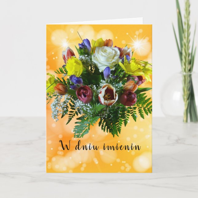 Polish name day card imieniny greeting card (Front)