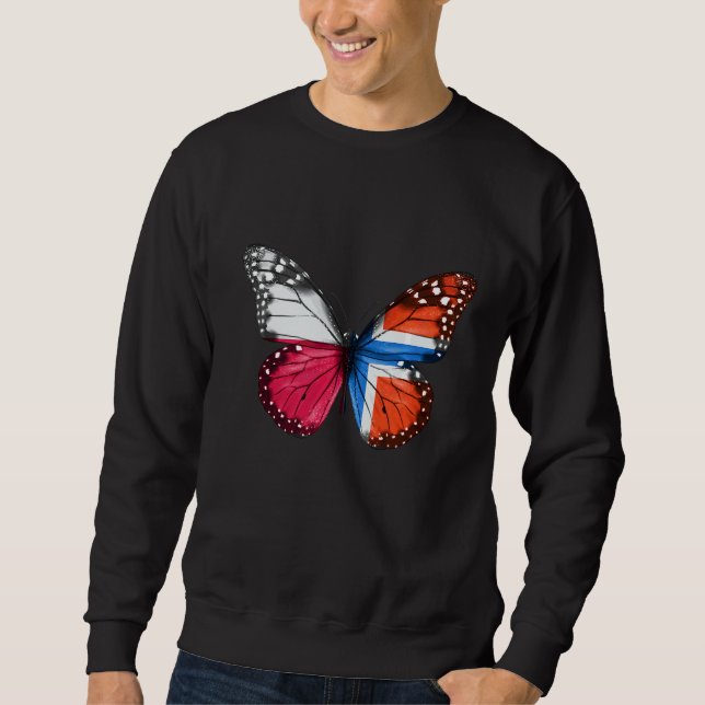 Polish Norwegian Flag Butterfly Sweatshirt (Front)