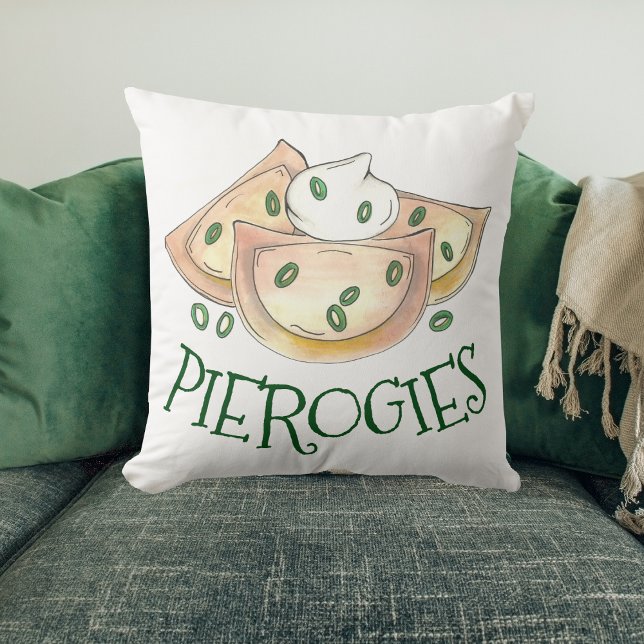 Polish Pierogies Dumpling Potato Pierogi Cuisine Throw Pillow (Pierogies Pillow)