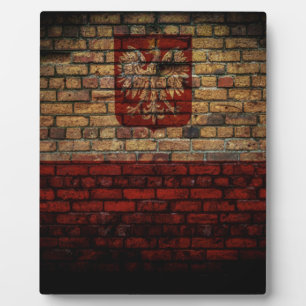 Polish Poland Flag Brick Wall Design Plaque