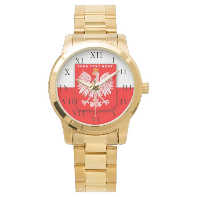 Polish Poland Polska Polski Eagle Emblem Watch (Front)