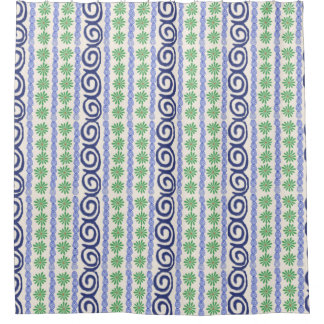 Polish Pottery Nautilus Design Shower Curtain