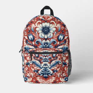 Polish Pottery - Red Bolesławiec ceramics Printed Backpack
