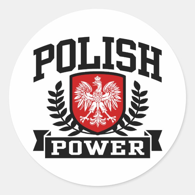 Polish Power Classic Round Sticker (Front)