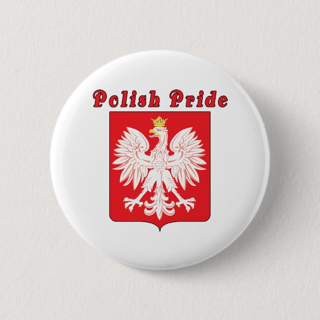 Polish Pride Eagle 2 Inch Round Button (Front)