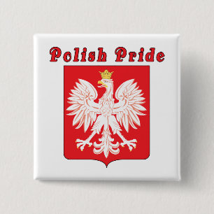 Polish Pride Eagle 2 Inch Square Button