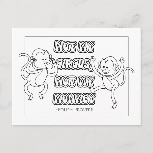 Polish Proverb Colouring Postcard (Front)