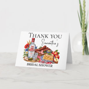 Polish Sausages Apple Cake Vodka Bridal Shower Thank You Card
