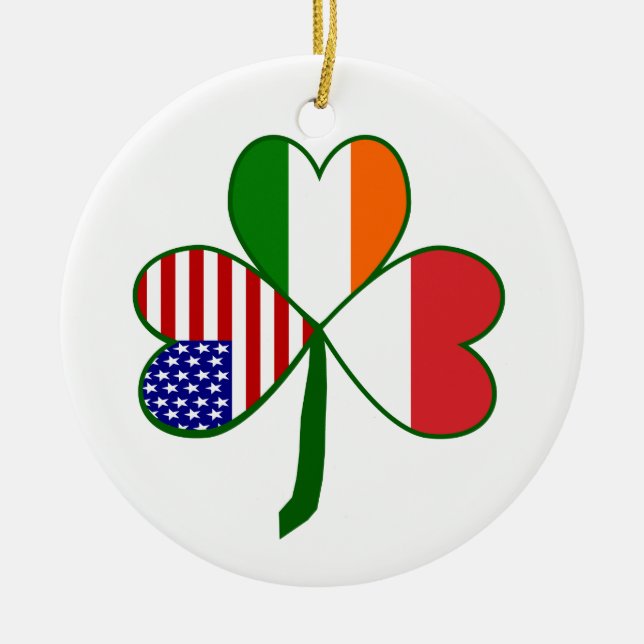 Polish Shamrock Ceramic Ornament (Front)