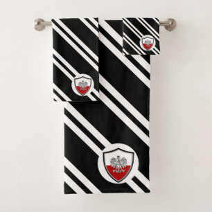 Polish shield flag-coat arms bath towel set