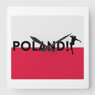 Polish soccer  square wall clock