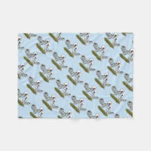 Polish Splash Chickens Fleece Blanket
