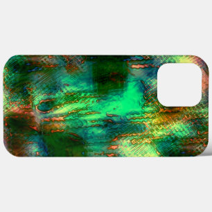 Polish stains and texture mix, burnt green yellow  iPhone 13 pro max case