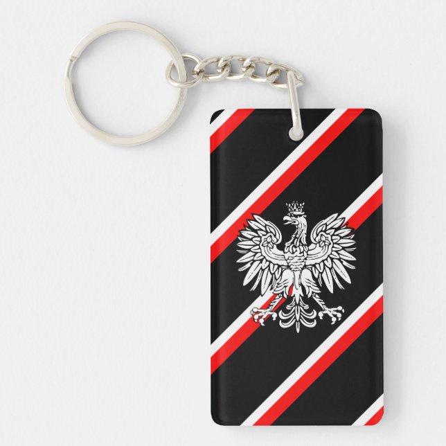 Polish stripes flag keychain (Front)