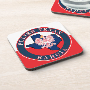 Polish Texan Babcia Round Coaster