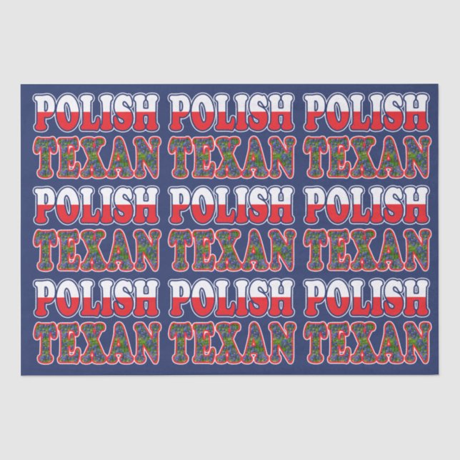 Polish Texan Bluebonnets Tissue Paper (Front)