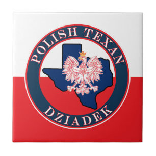Polish Texan Dziadek Round Tile