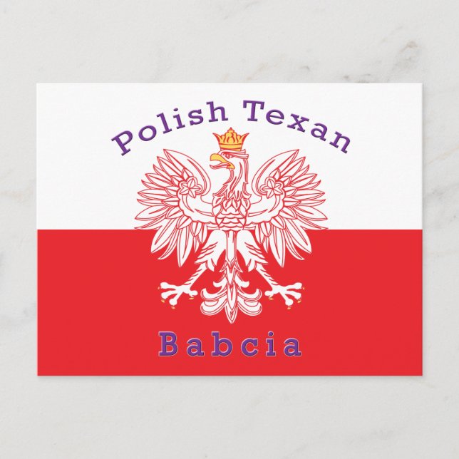 Polish Texan Eagle Babcia Postcard (Front)