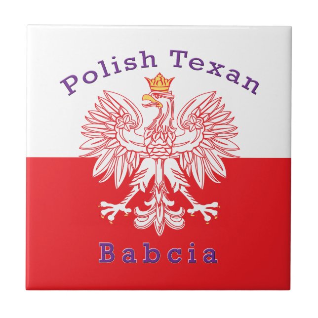 Polish Texan Eagle Babcia Tile (Front)