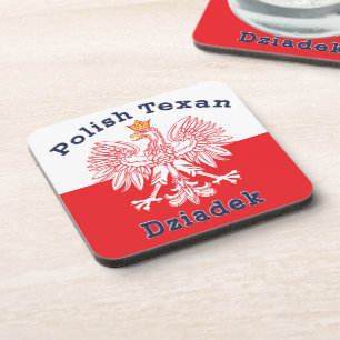 Polish Texan Eagle Dziadek Coaster