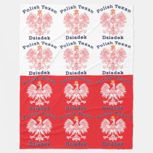 Polish Texan Eagle Dziadek Fleece Blanket