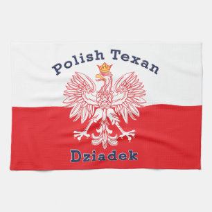 Polish Texan Eagle Dziadek Kitchen Towel