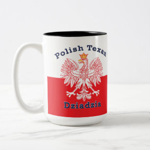 Polish Texan Eagle Dziadzia Two-Tone Coffee Mug