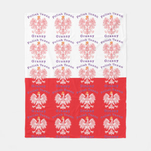 Polish Texan Eagle Granny Fleece Blanket