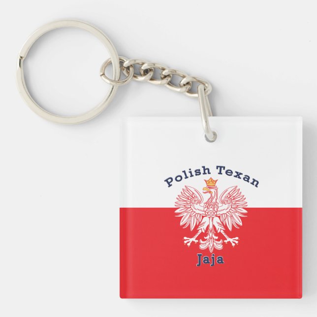 Polish Texan Eagle Jaja Keychain (Front)