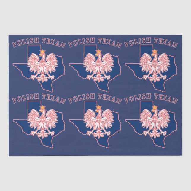 Polish Texan Eagle Map Tissue Paper (Front)