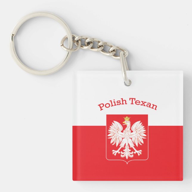 Polish Texan Eagle Shield Keychain (Front)
