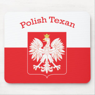 Polish Texan Eagle Shield Mouse Pad