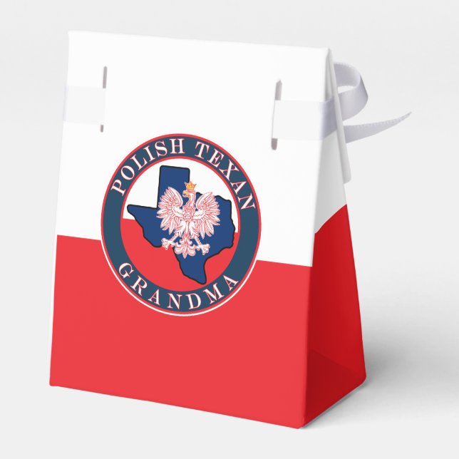 Polish Texan Grandma Round Favor Box (Back Side)