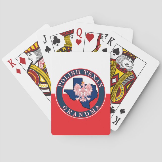 Polish Texan Grandma Round Playing Cards (Back)