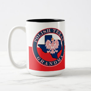 Polish Texan Grandma Round Two-Tone Coffee Mug