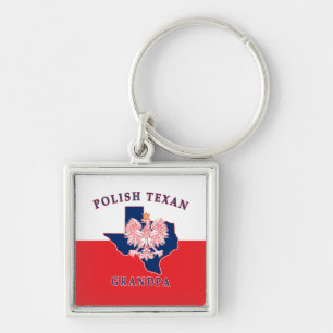 Polish Texan Grandpa Keychain