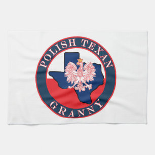 Polish Texan Granny Round Kitchen Towel