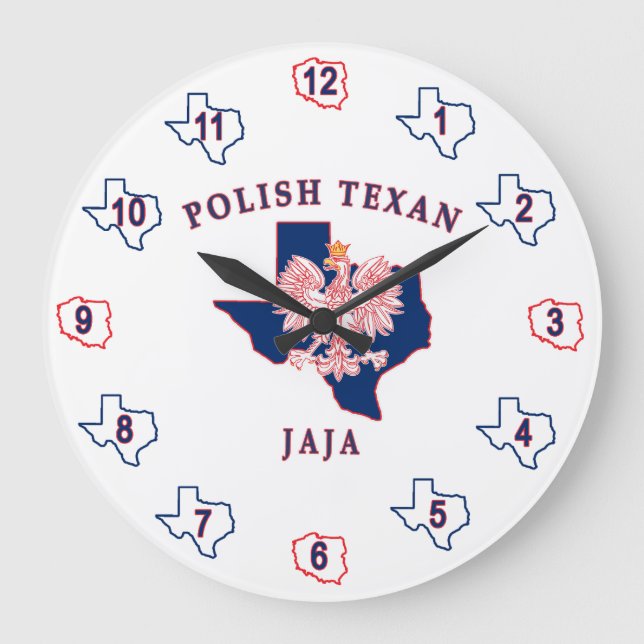 Polish Texan Jaja Large Clock (Front)