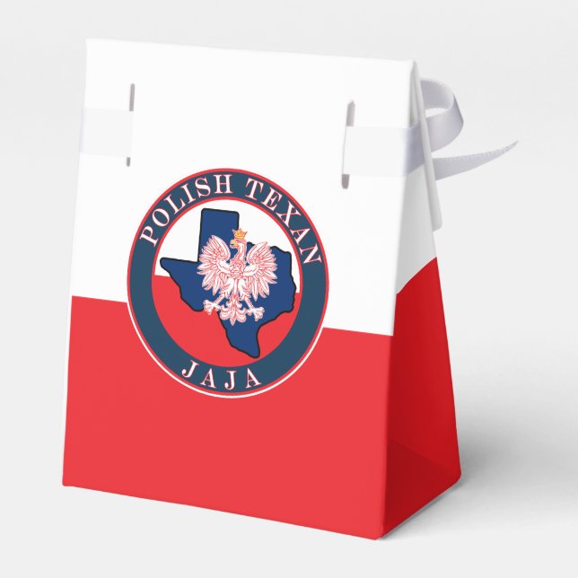 Polish Texan Jaja Round Favor Box (Back Side)