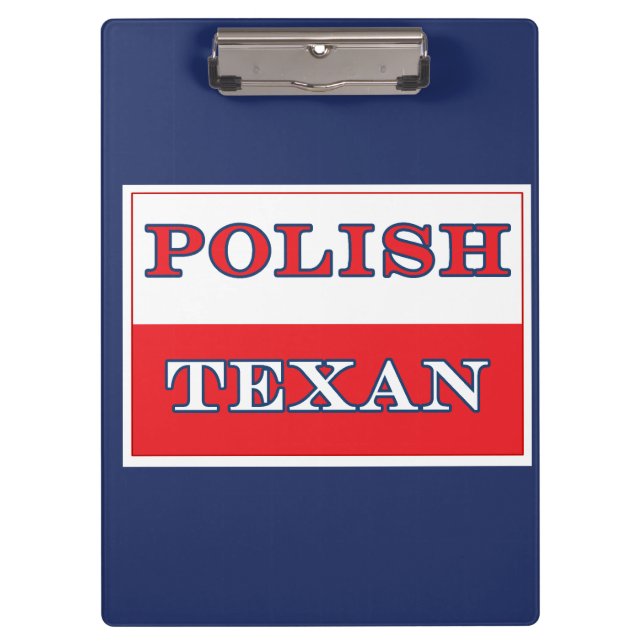 Polish Texan Poland Flag Clipboard (Front)