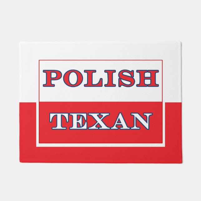 Polish Texan Poland Flag Doormat (Front)
