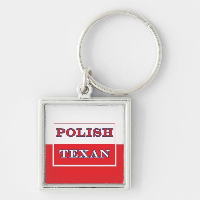 Polish Texan Poland Flag Keychain (Front)