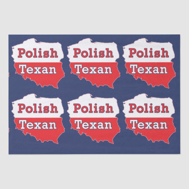 Polish Texan Poland Map Tissue Paper (Front)