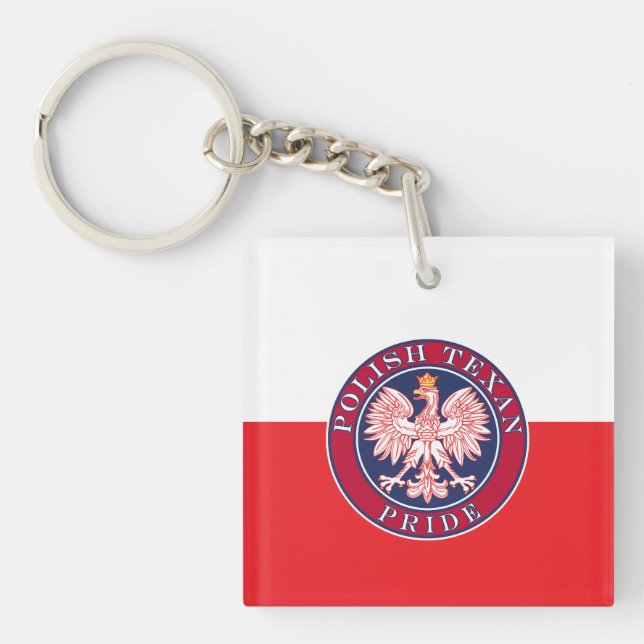 Polish Texan Pride Keychain (Front)