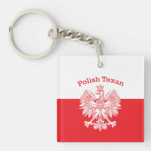 Polish Texan White Eagle Keychain