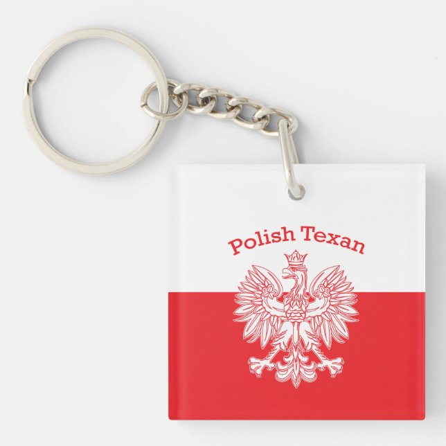 Polish Texan White Eagle Keychain (Front)