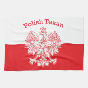 Polish Texan White Eagle Kitchen Towel