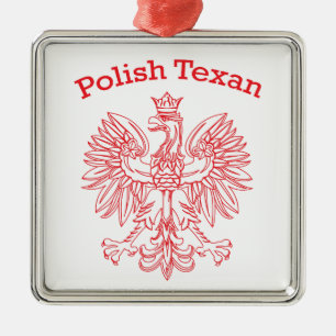 Polish Texan White Eagle Metal Ornament