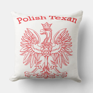 Polish Texan White Eagle Throw Pillow